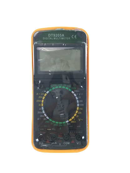 Digital Multimeter Tester Voltage Resistance Ohms Amps DT9205M - Batteries Incl.