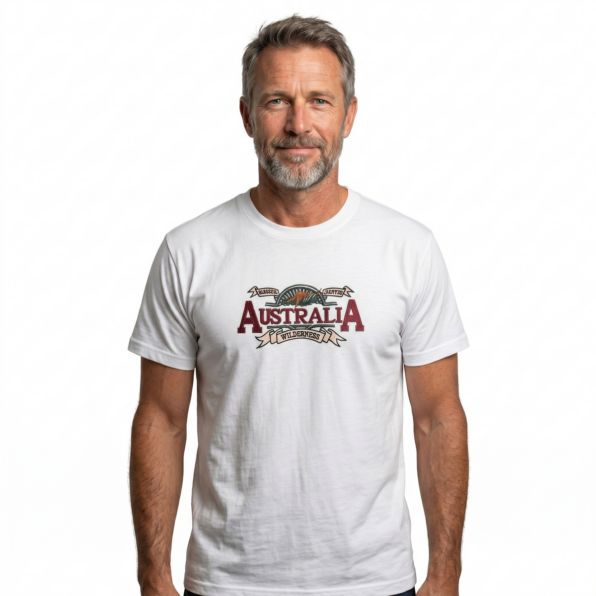 Mens Australia Wilderness T Shirt Souvenir Tee Top 100% Cotton - White