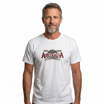 Mens Australia Wilderness T Shirt Souvenir Tee Top 100% Cotton - White