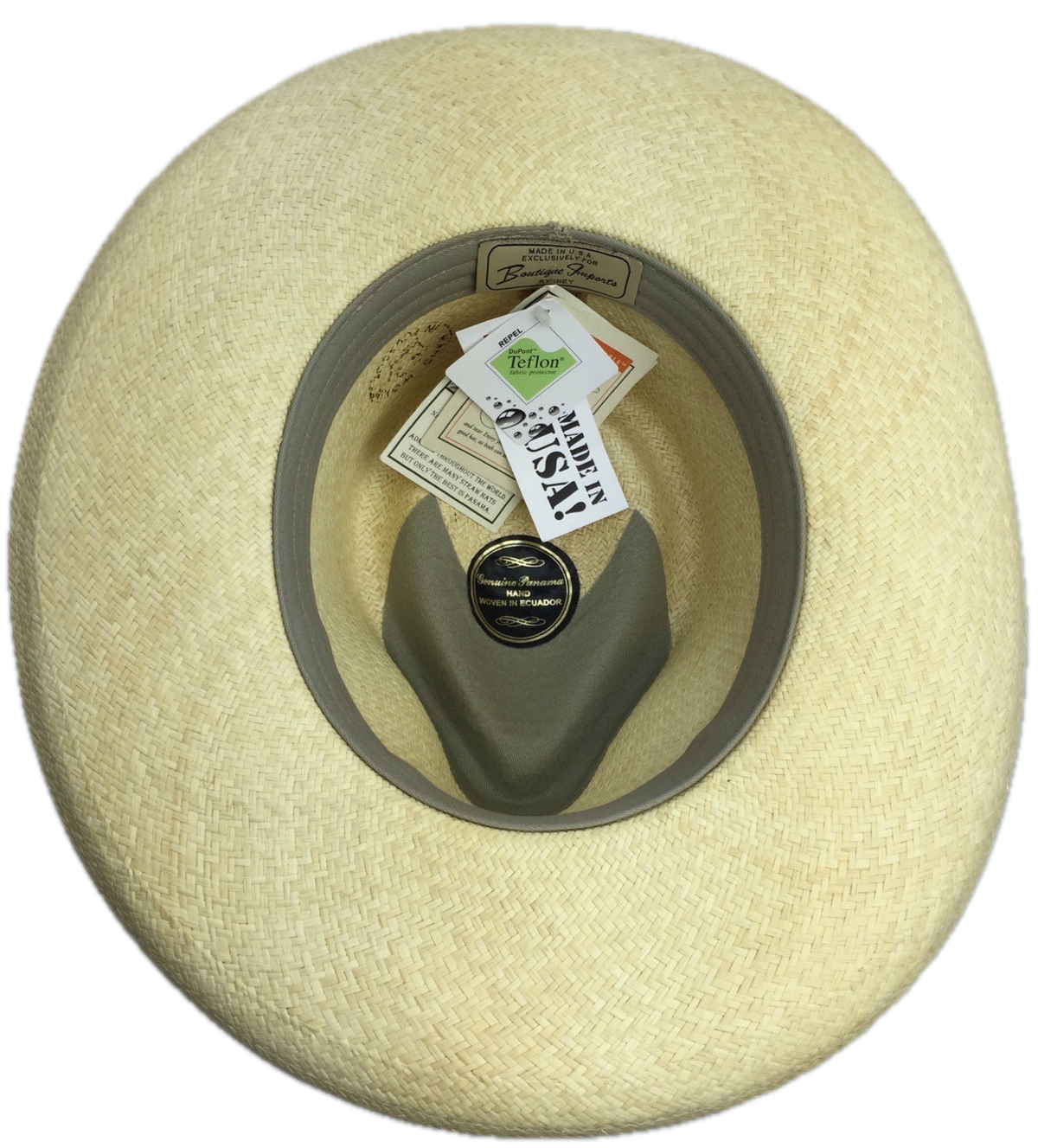 STRAW PANAMA CUENCA HAT Sun Beach Golf Cap Summer Hand Woven Made in USA K4A - Small (6 3/4 - 6 7/8)