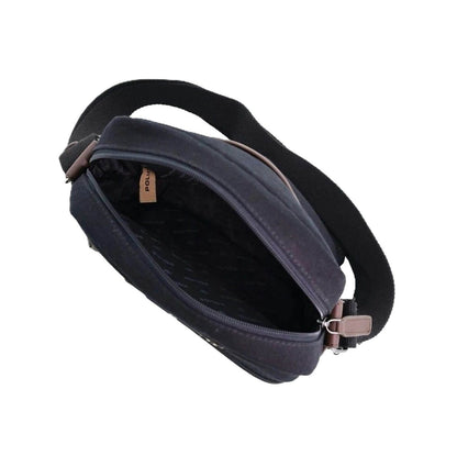 POLICE Wings Canvas Mens Messenger Business Bag w/ Laptop Computer Section in Black