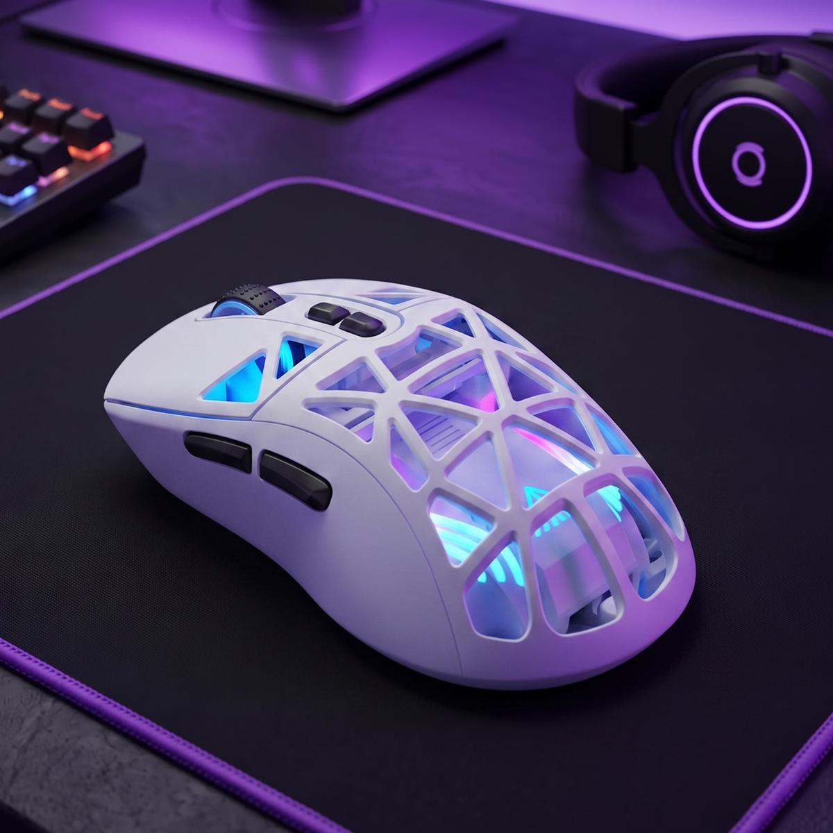 SOLAKAKA SM802 Pro Tri-Mode Gaming Mouse RGB 24000 DPI Hotswap