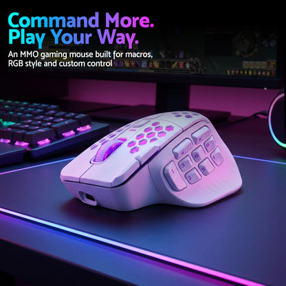 SOLAKAKA Wireless MMO Gaming Mouse 16 Buttons Bluetooth 24000 DPI RGB