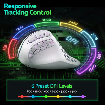 SOLAKAKA E9 Vertical MMO Gaming Mouse Tri-Mode 36000 DPI Ergonomic
