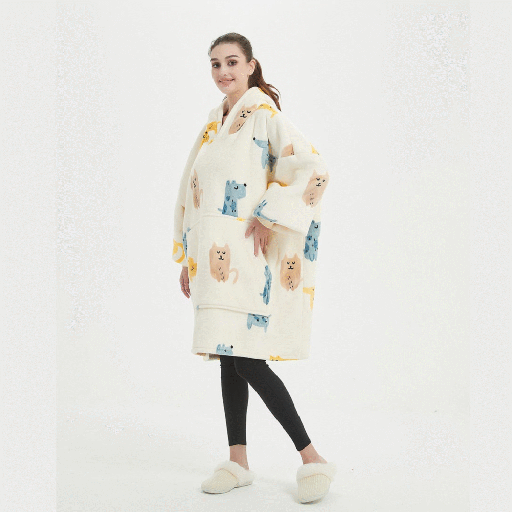 Yellow Dachshund Sherpa kids Hoodie