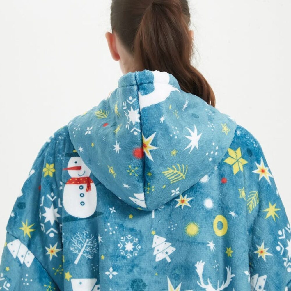 Christmas Blue Sherpa Kids Hoodie