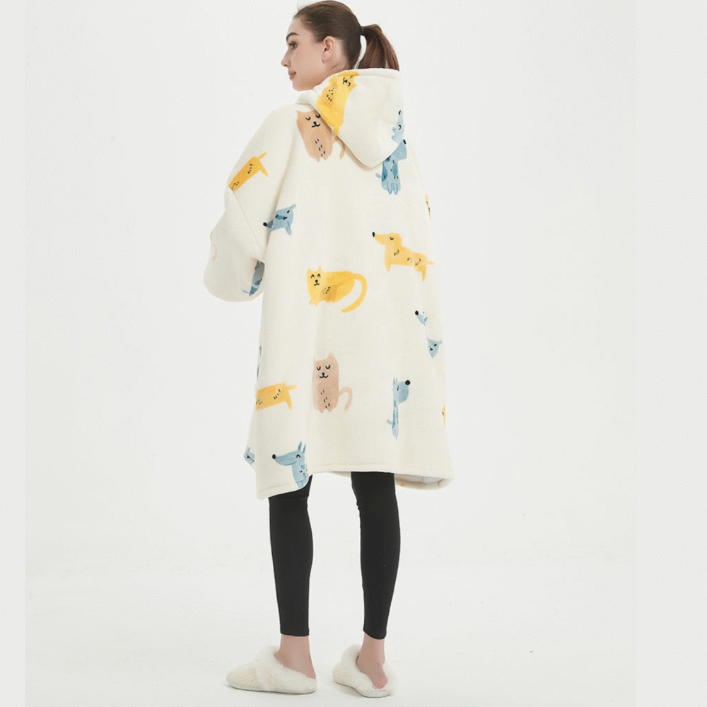 Yellow Dachshund Sherpa kids Hoodie