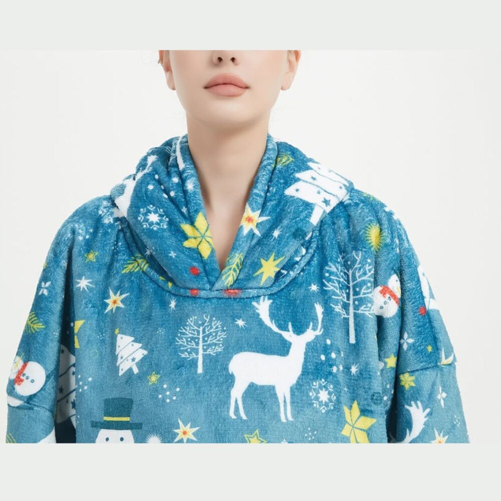 Christmas Blue Sherpa Kids Hoodie