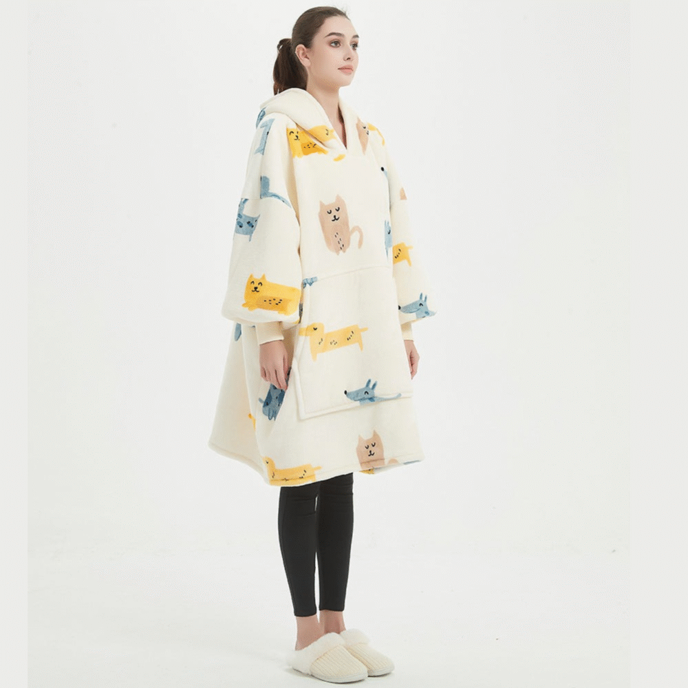 Yellow Dachshund Sherpa kids Hoodie