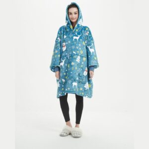 Christmas Blue Sherpa Kids Hoodie