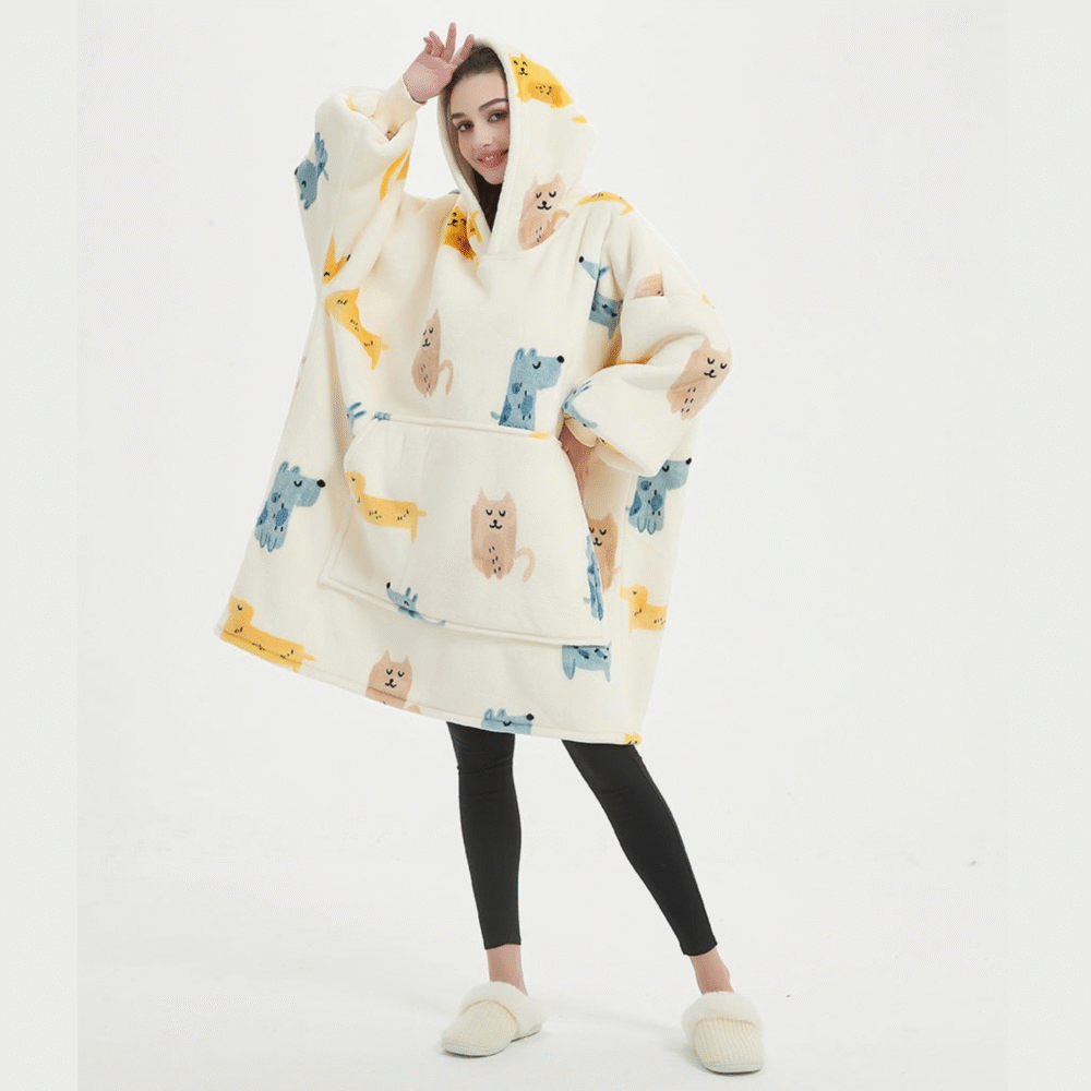Yellow Dachshund Sherpa kids Hoodie