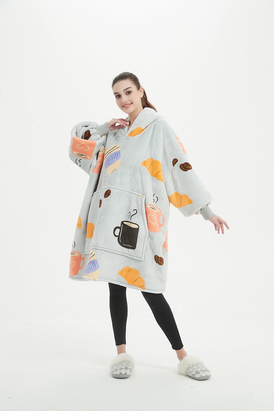 Grey coffee Sherpa kids hoodie