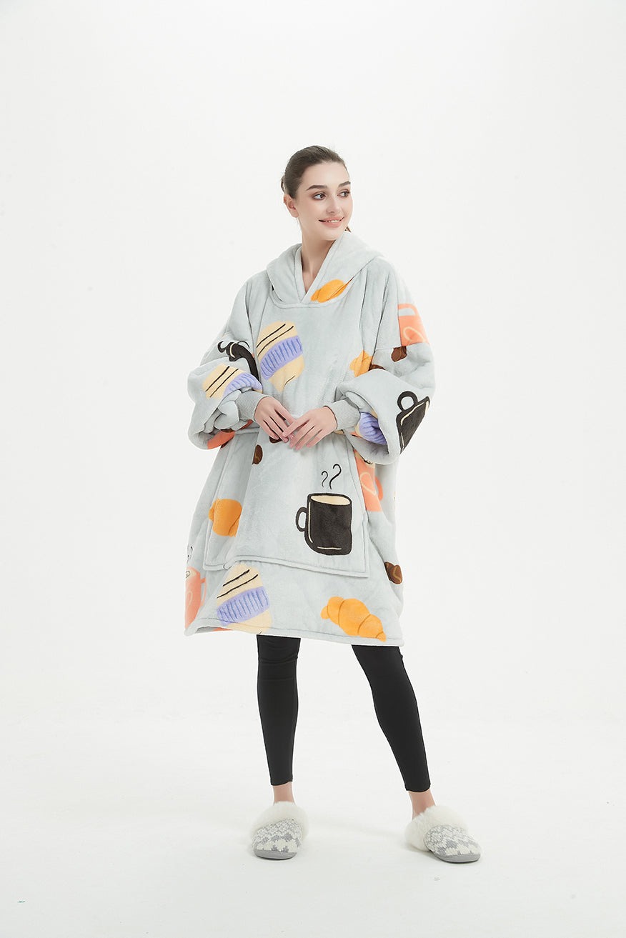 Grey coffee Sherpa kids hoodie