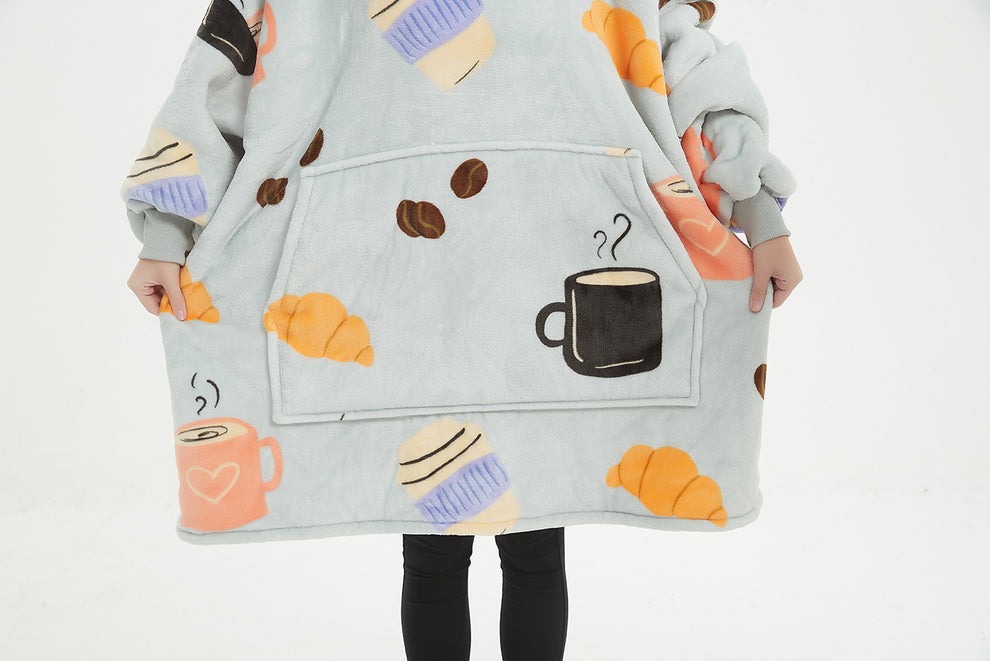 Grey coffee Sherpa kids hoodie