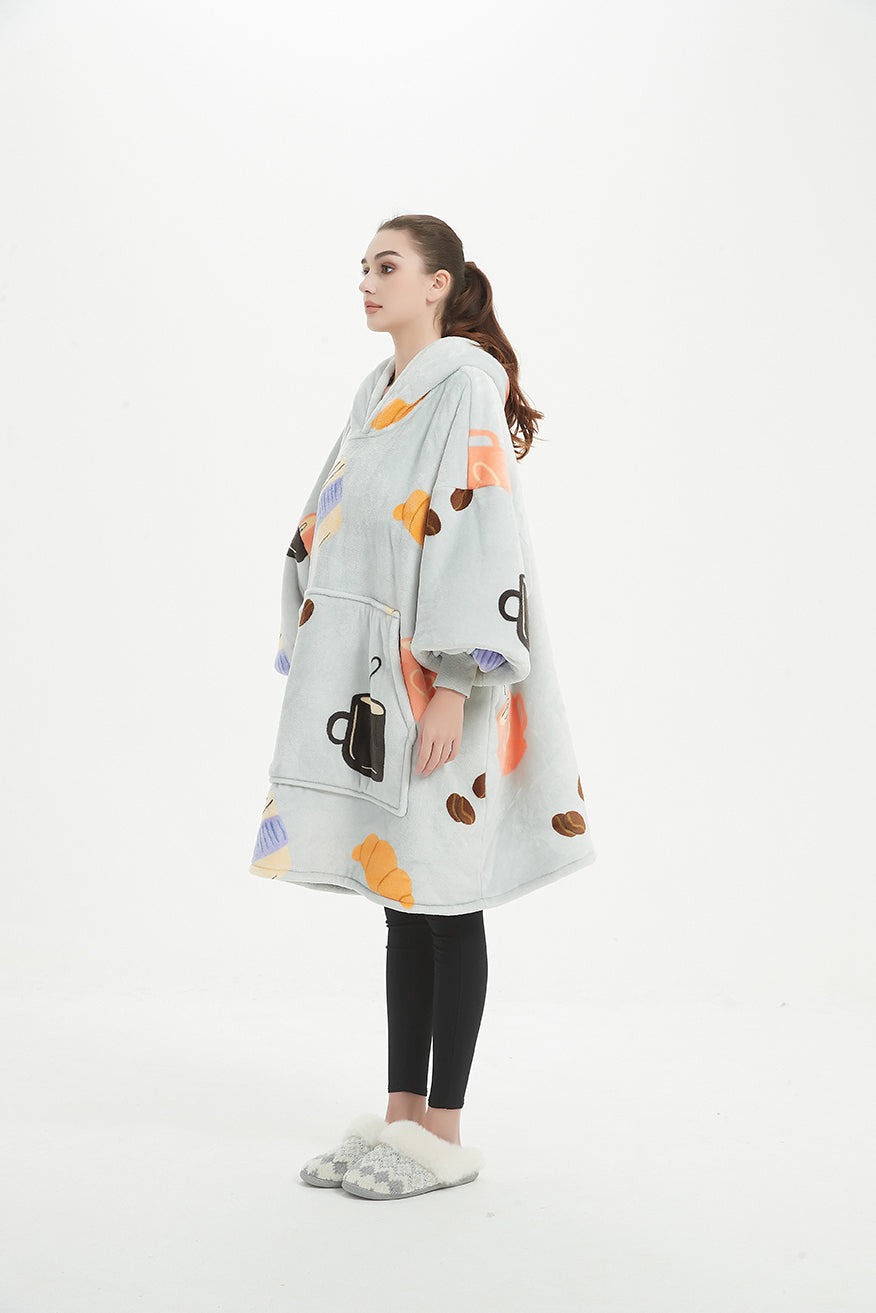 Grey coffee Sherpa kids hoodie