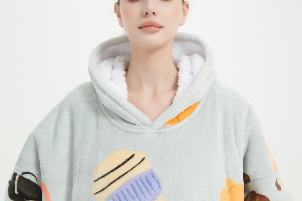 Grey coffee Sherpa kids hoodie