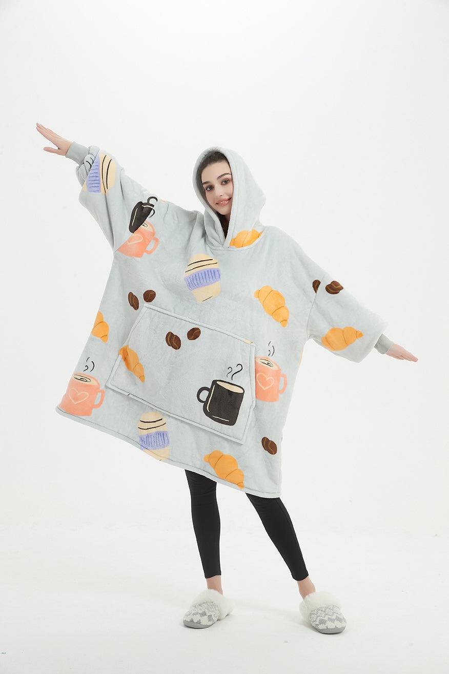 Grey coffee Sherpa kids hoodie