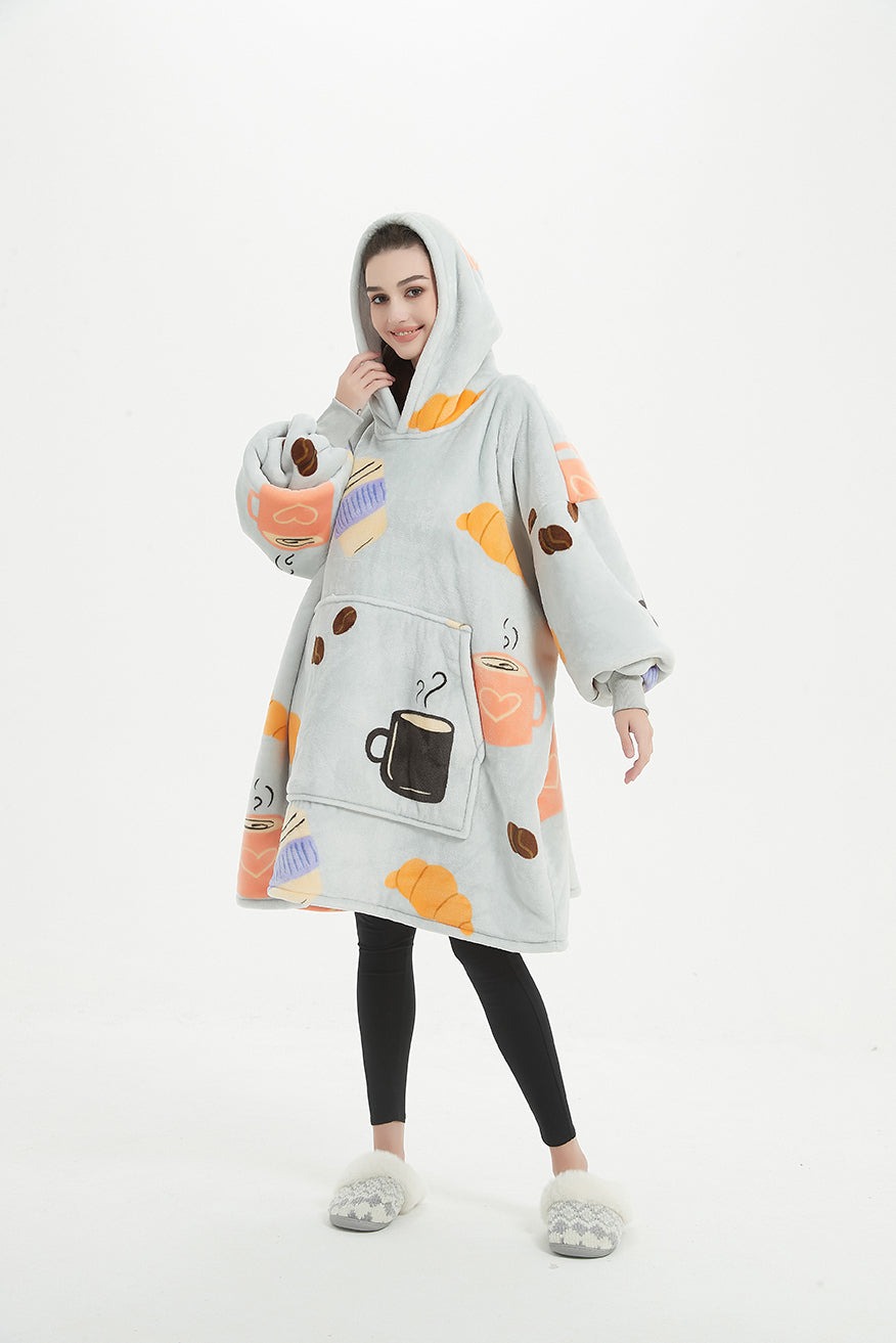 Grey coffee Sherpa kids hoodie