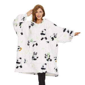White Panda Sherpa Kids Hoodie