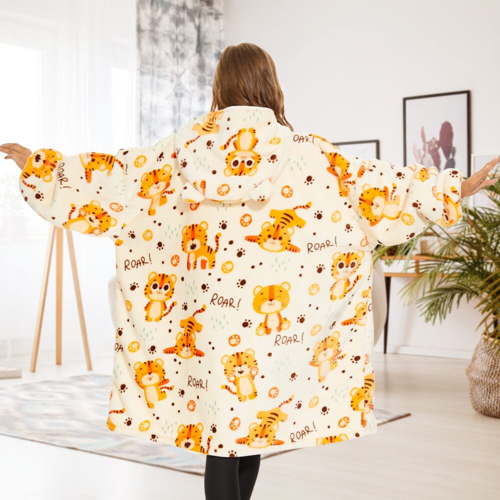 Tiger Style Sherpa Kids Hoodie - Image 4