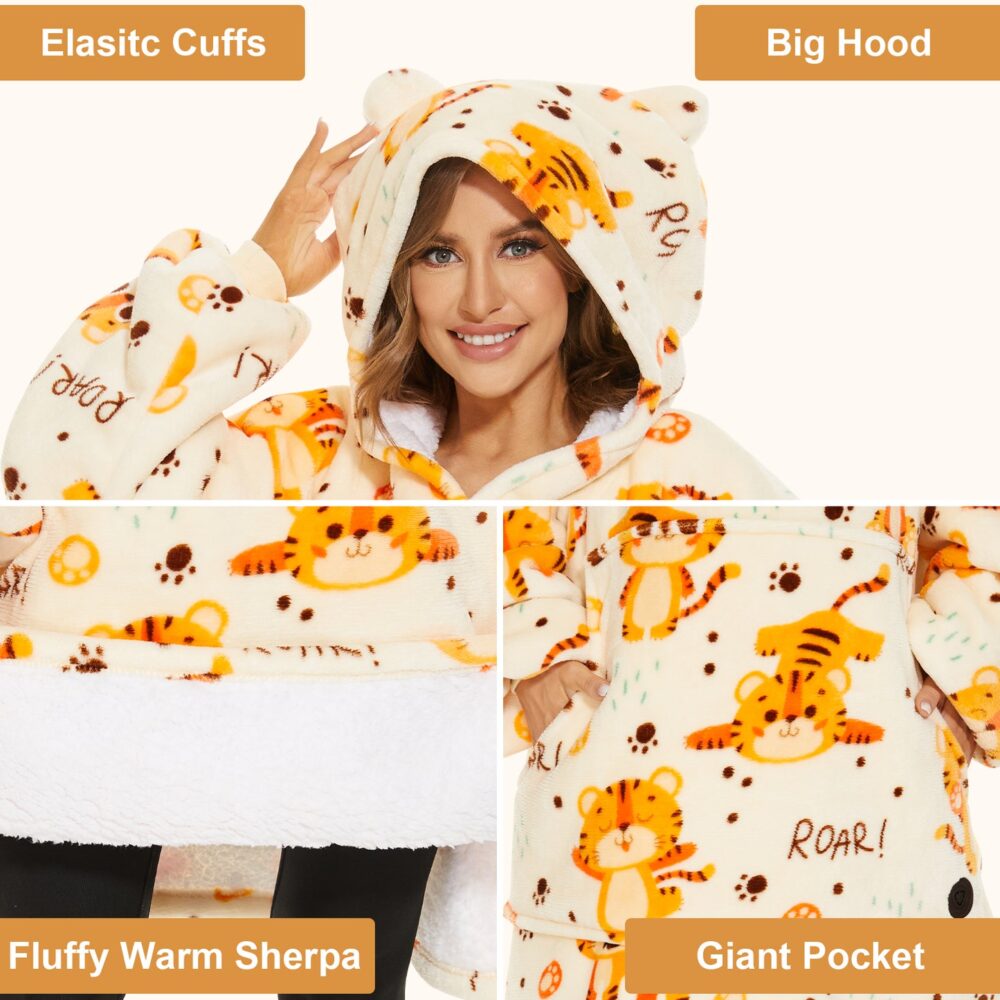 Tiger Style Sherpa Kids Hoodie - Image 3