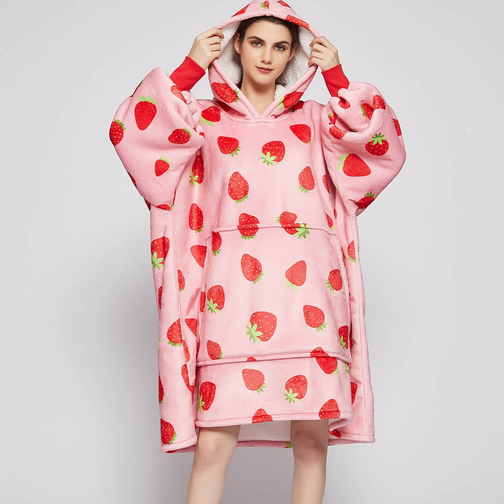 Strawberry Sherpa Kids Hoodie