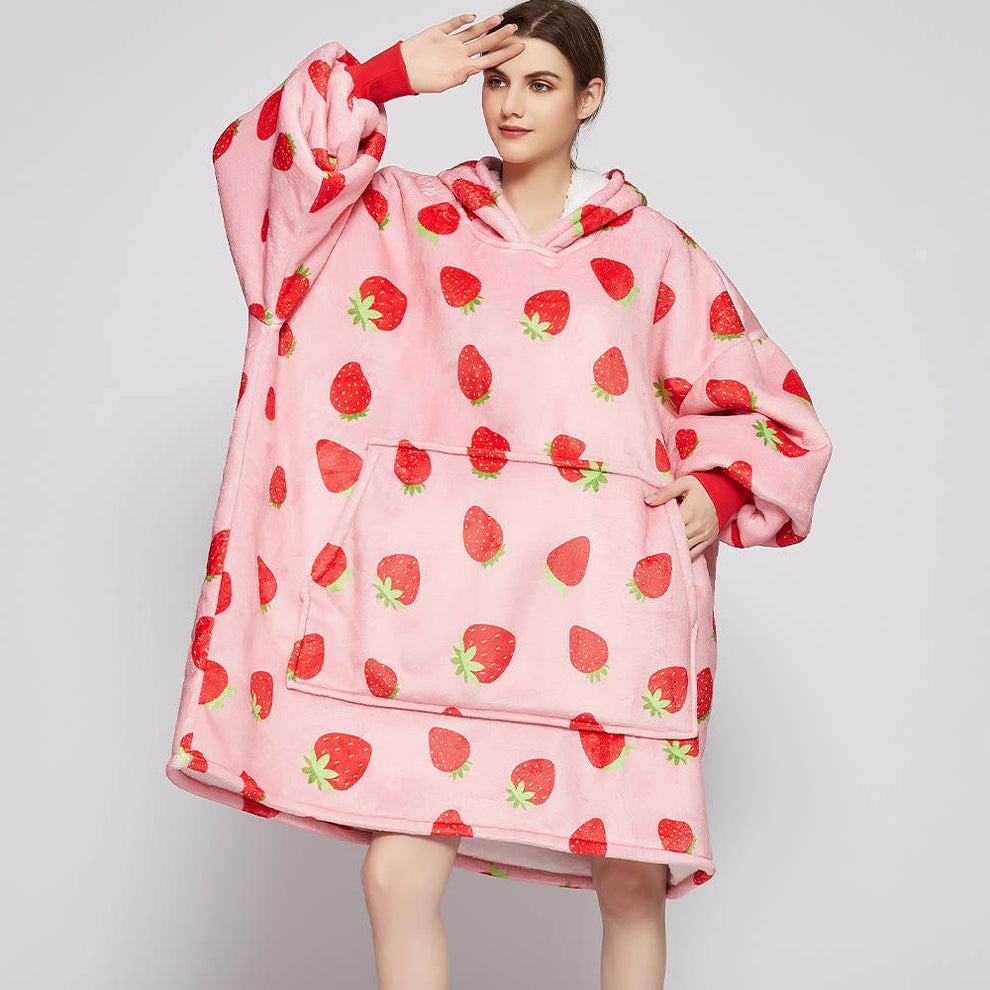 Strawberry Sherpa Kids Hoodie