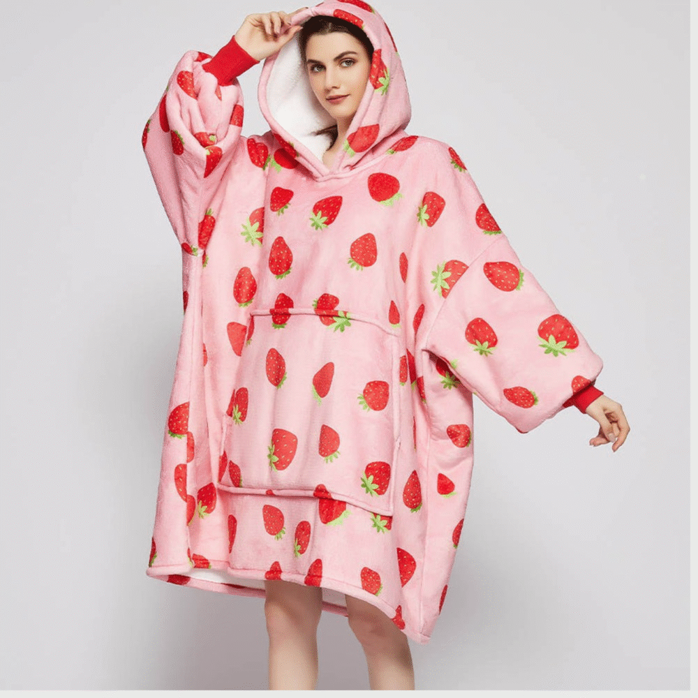 Strawberry Sherpa Kids Hoodie