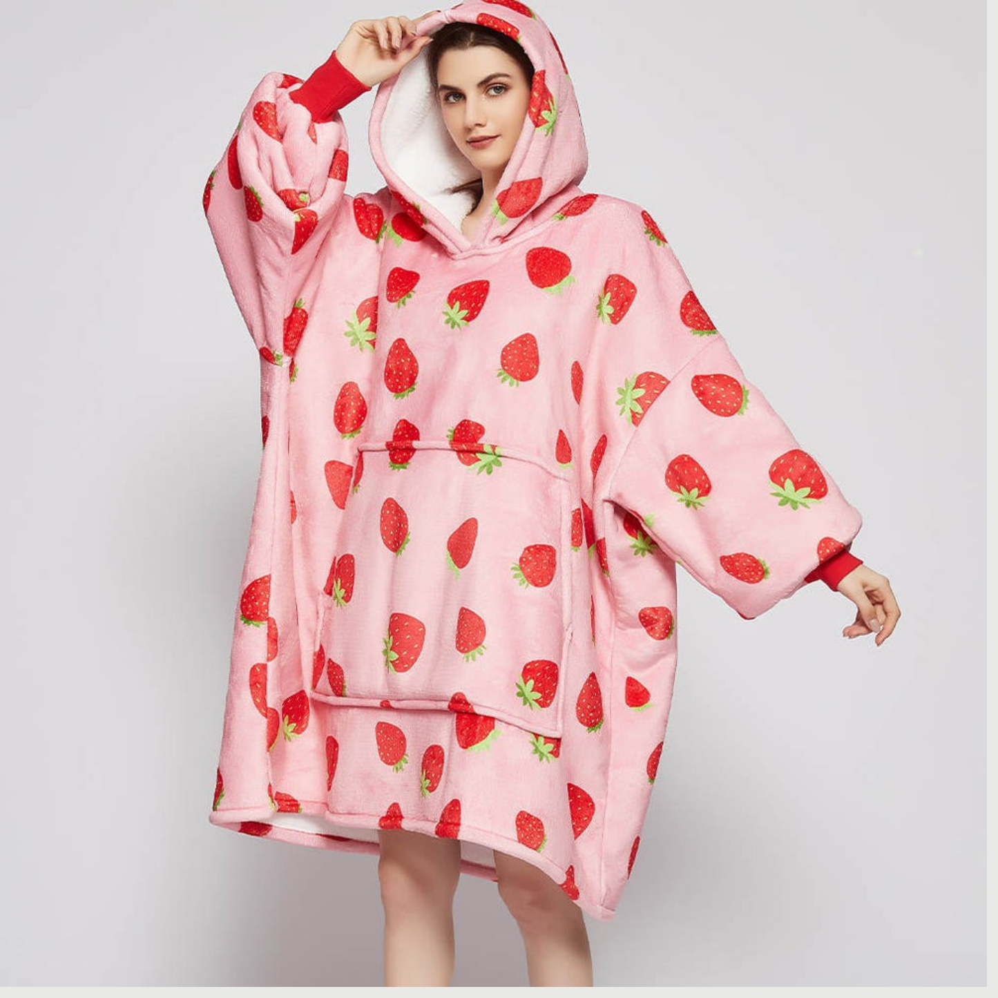 Strawberry Sherpa Kids Hoodie