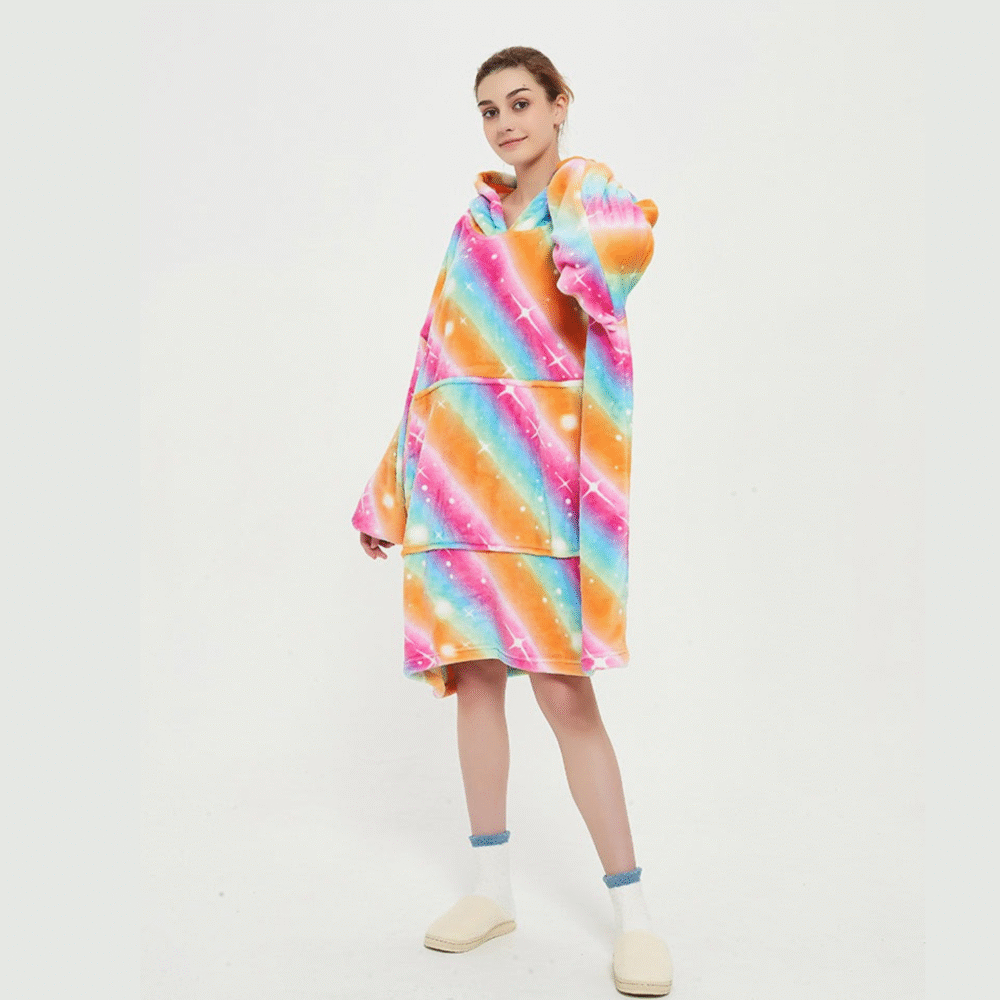 Rainbow Style Sherpa Kids Hoodie