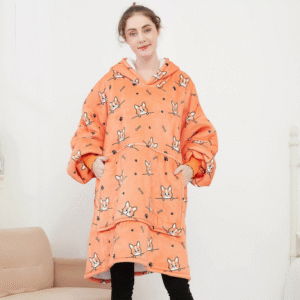 Orange Dog Sherpa Kids Hoodie